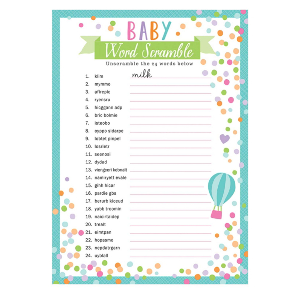 35 JUEGOS PARA BABY SHOWER NI A WORD JuegosBabyShower